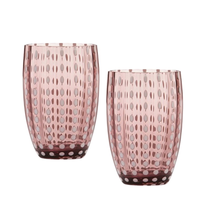 SET 2 BICCHIERE PERLE TUMBLER AMETISTA