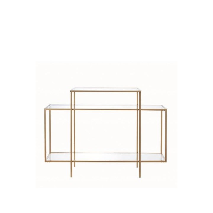 L'Oca Nera Consolle metallo oro e vetro 117,5 × 38 cm