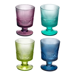 Ivv Set di 4 calici da acqua Speedy assortiti da 240 ml
