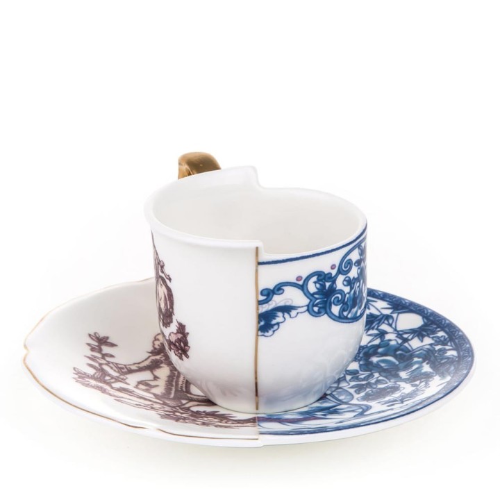 Seletti Tazzina da caffè Hybrid Eufemia con piattino