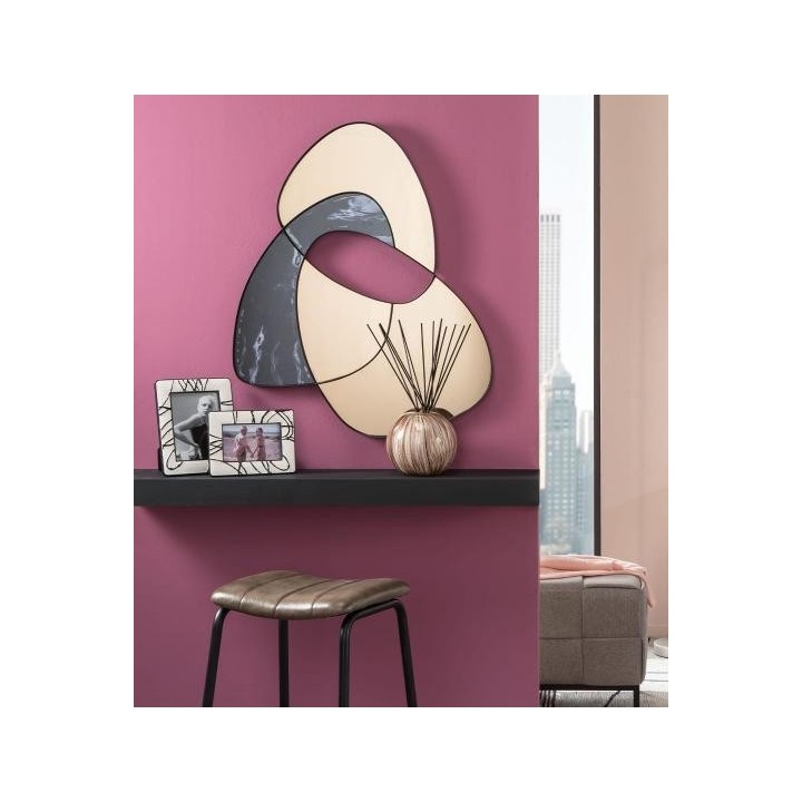 L'Oca Nera Specchiera Urban metallo nero 64 × 80 cm