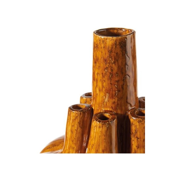 L'Oca Nera Vaso in ceramica marrone alto 30 cm