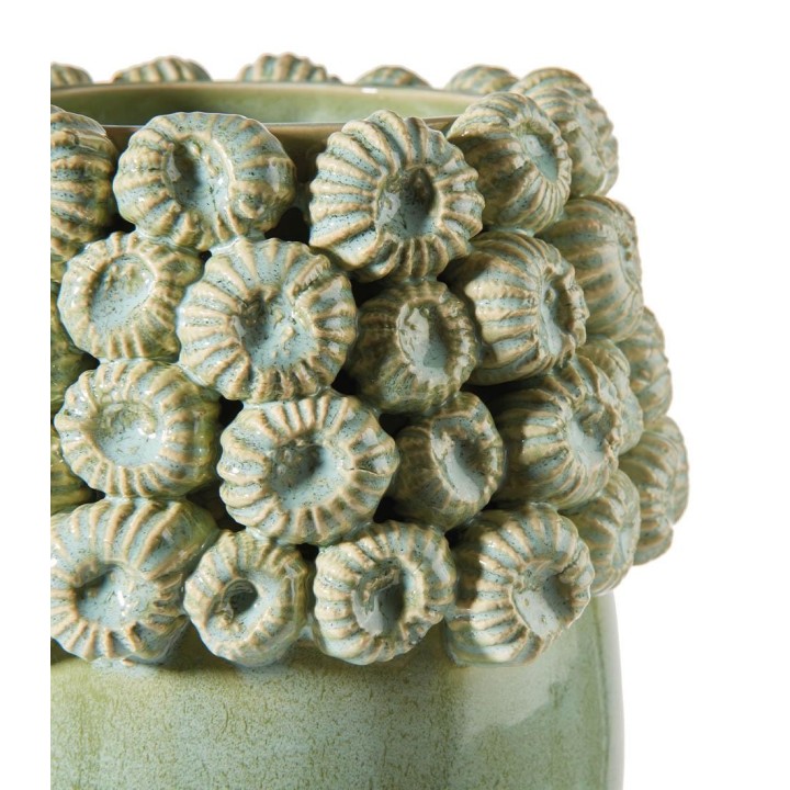 L'Oca Nera Vaso cactus in gres verde 23,5 cm