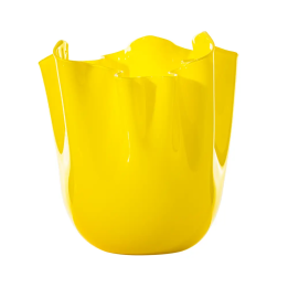 Venini Vaso Fazzoletto opalino ginkgo e lattimo alto 31 cm