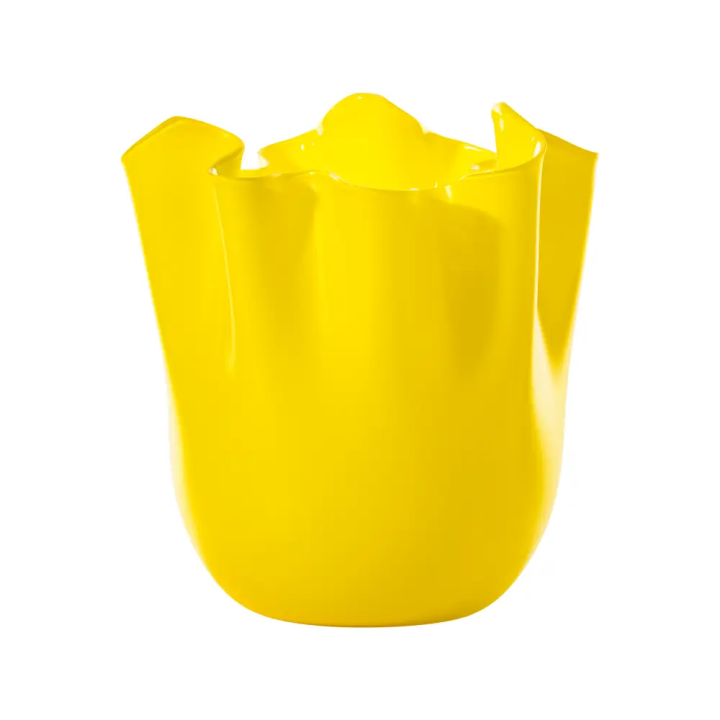 Venini Fazzoletto ginkgo e lattimo e foglia oro alto 24 cm