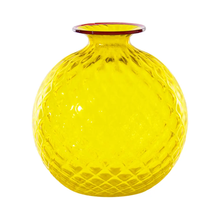 Venini Monofiori Balloton ginkgo filo rosso alto 16,5 cm