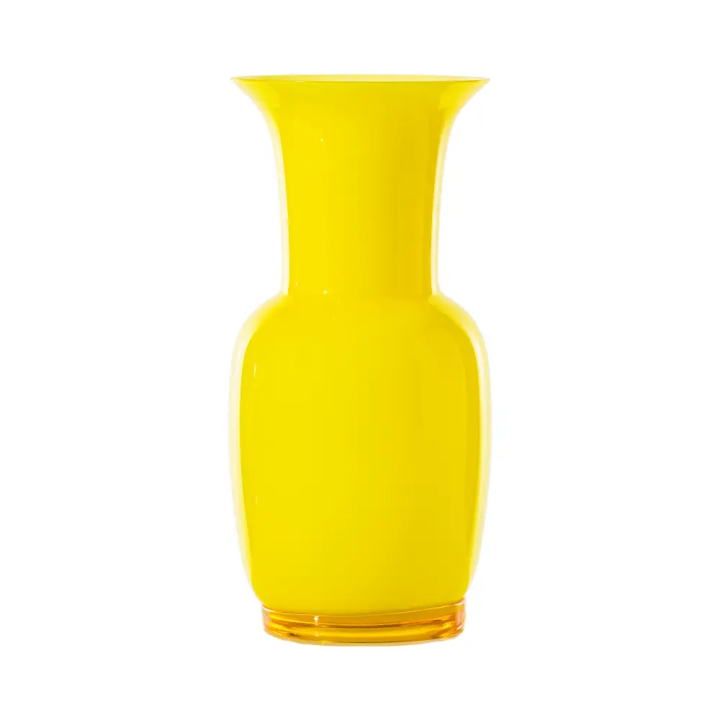 Venini Vaso Opalino sabbiato ginkgo alto 36 cm
