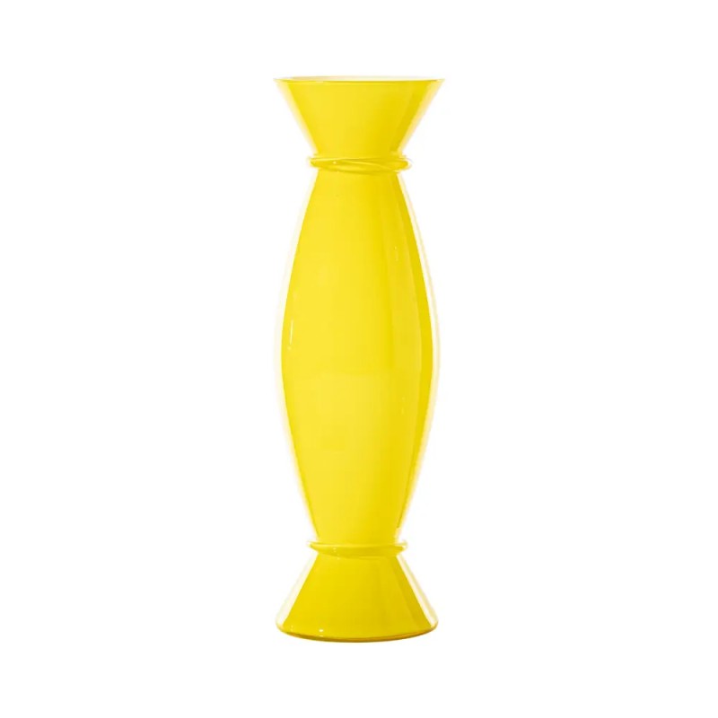 Vaso Acco Venini Ginkgo Biloba Lattimo – Design Mendini in Vetro di Murano