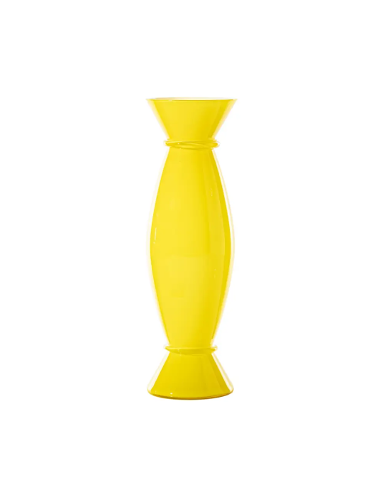 Vaso Acco Venini Ginkgo Biloba Lattimo – Design Mendini in Vetro di Murano