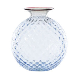 Venini Monofiori Balloton iceberg filo rosso alto 16,5 cm