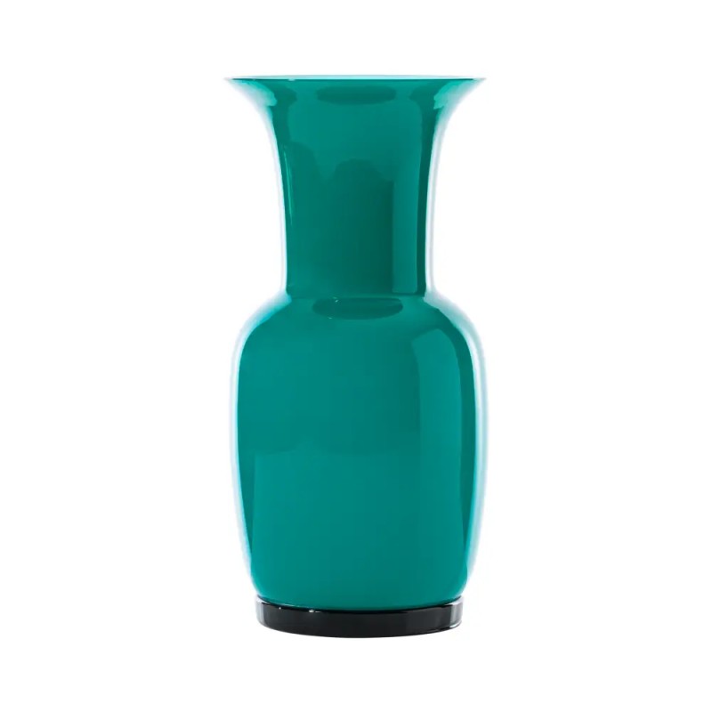 Vaso Opalino Color Paraiba in Vetro di Murano Soffiato e Sabbiato - Venini (Anno 1932)