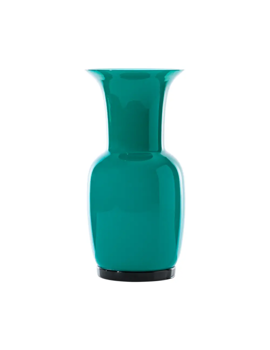 Vaso Opalino Color Paraiba in Vetro di Murano Soffiato e Sabbiato - Venini (Anno 1932)