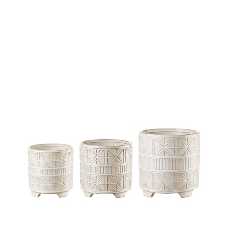 L'Oca Nera Cachepot piccolo bianco anticato 16 cm