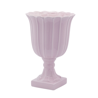 Vaso Tulip Coppa con Piede Rosa H41 cm in Ceramica – EDG...