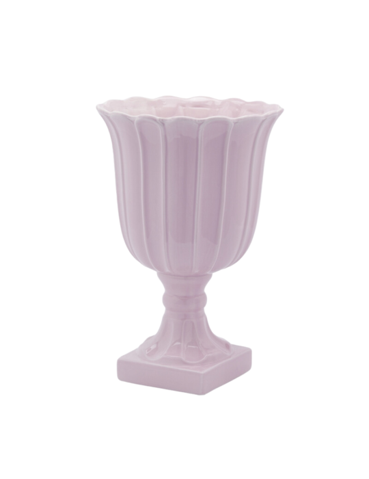 Vaso Tulip Coppa con Piede Rosa H41 cm in Ceramica – EDG Enzo De Gasperi