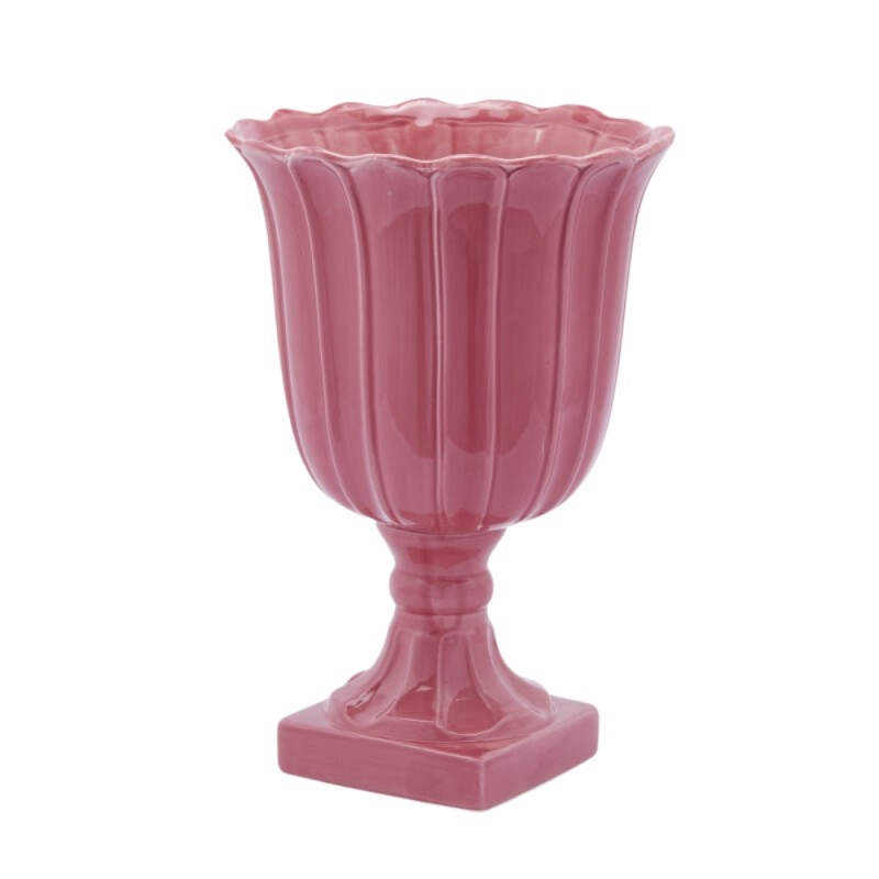 Vaso Tulip Coppa con Piede Rosa H41 cm | EDG – Enzo De Gasperi