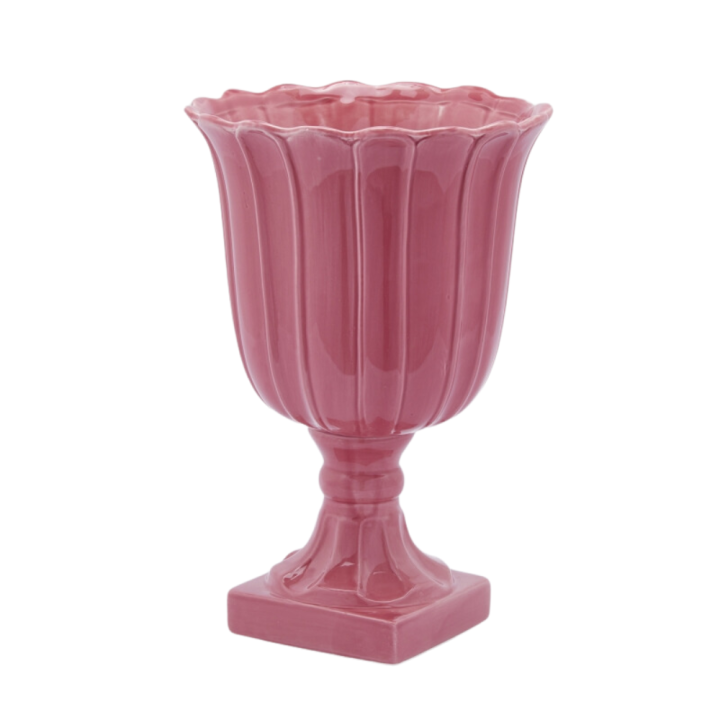 EDG Enzo De Gasperi Vaso Tulip coppa rosa antico alto 41 cm