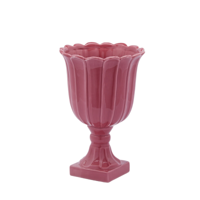 Vaso Tulip Coppa con Piede Rosa Antico H35 cm | EDG –...