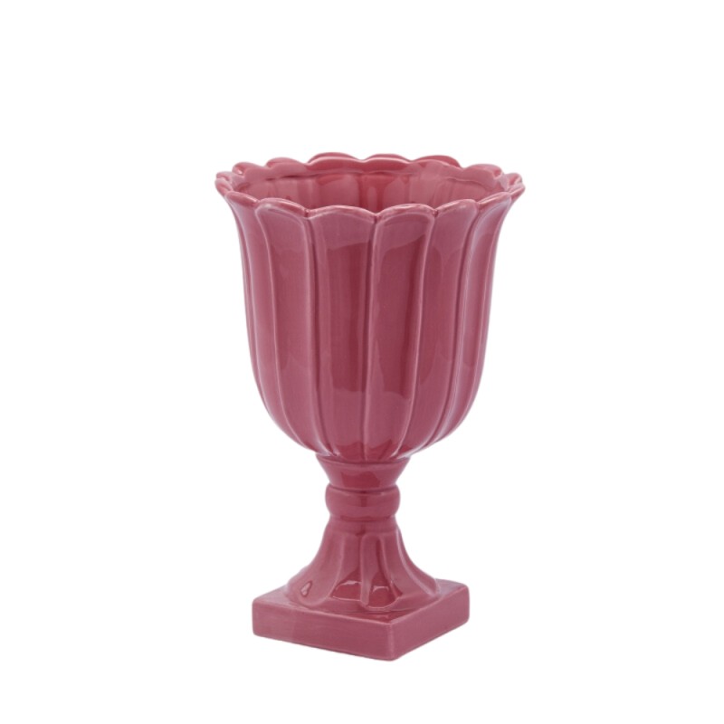 Vaso Tulip Coppa con Piede Rosa Antico H35 cm | EDG – Enzo De Gasperi