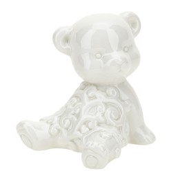 Hervit Orsetto Love in porcellana bianca alto 12 cm