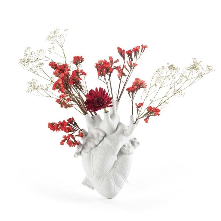 Seletti Vaso Love in Bloom bianco alto 25 cm