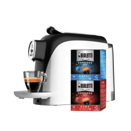Bialetti Macchina a capsule Mignon bianca con 32 capsule