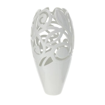 VASO PORC. TRAFORATO BIANCO 23.5X48CM