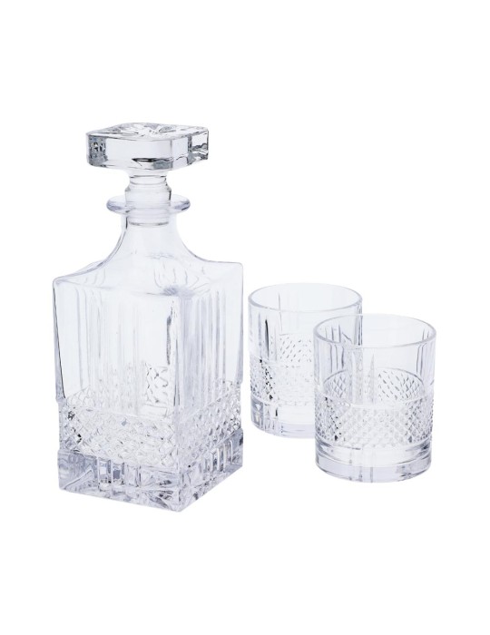 Set da Degustazione Brandy e Liquore "Dallas" con Decanter e 2 Bicchieri – Hervit Creations