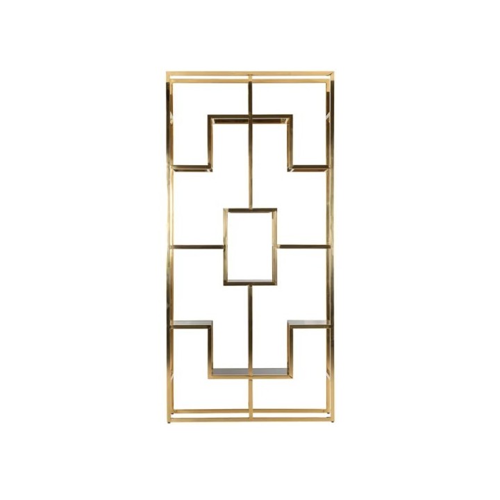Richmond Scaffale Magnus oro e vetro nero 108 × 30 cm