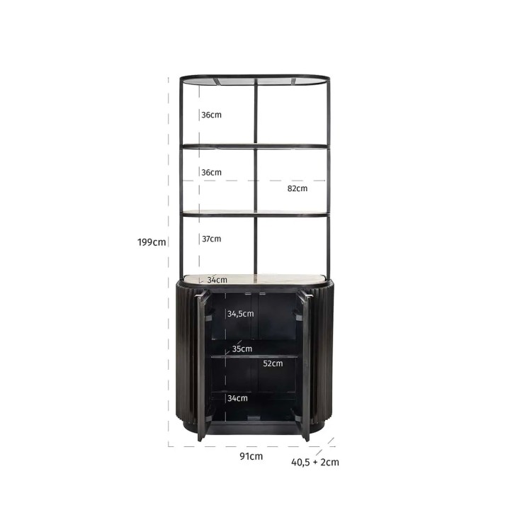 Richmond Mobile Hampton 2 ante 2 ripiani alto 199 cm