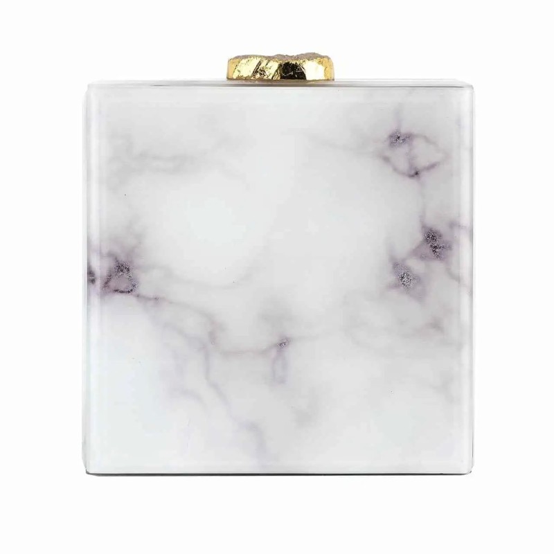 JEWELLERY BOX BAYOU WHITE MARBLE LOOK