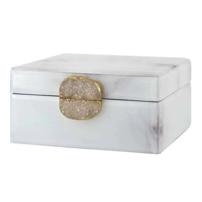 JEWELLERY BOX BAYOU WHITE MARBLE LOOK