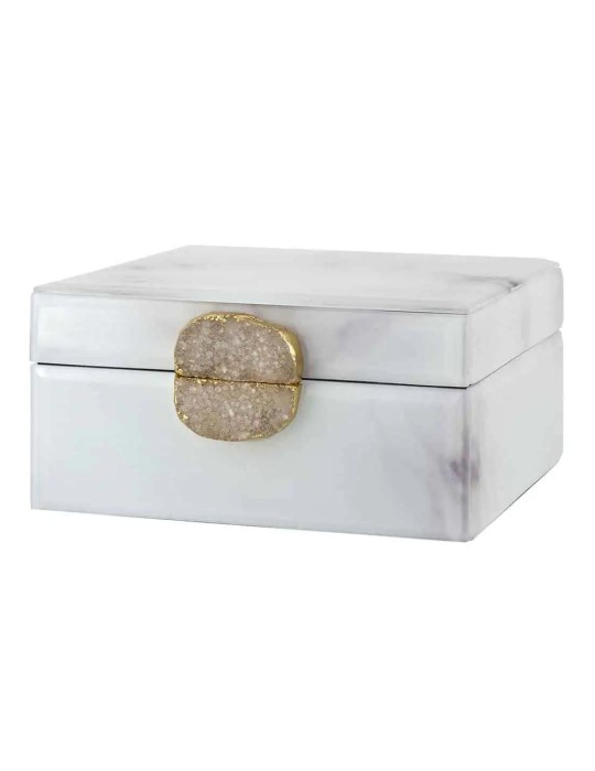 JEWELLERY BOX BAYOU WHITE MARBLE LOOK