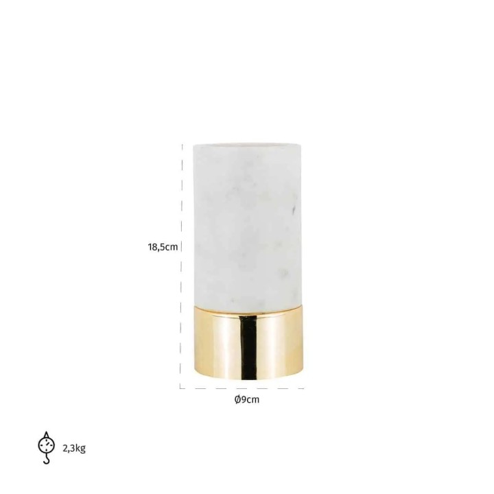 Richmond Portacandela Morton in marmo alto 18,5 cm