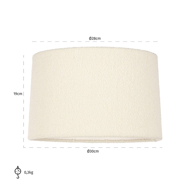 Richmond Paralume Soho bouclé bianco piccolo Ø 30 cm