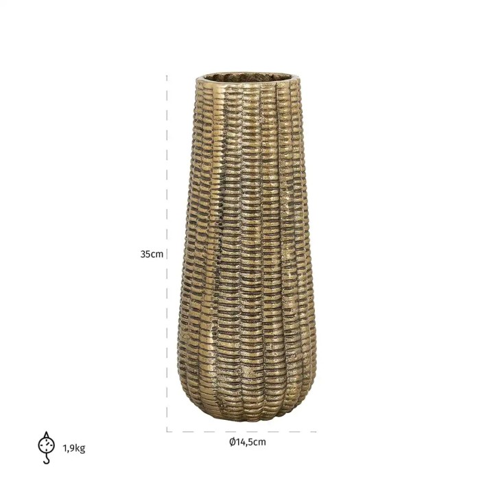 Richmond Vaso Loran piccolo alluminio oro 35 cm