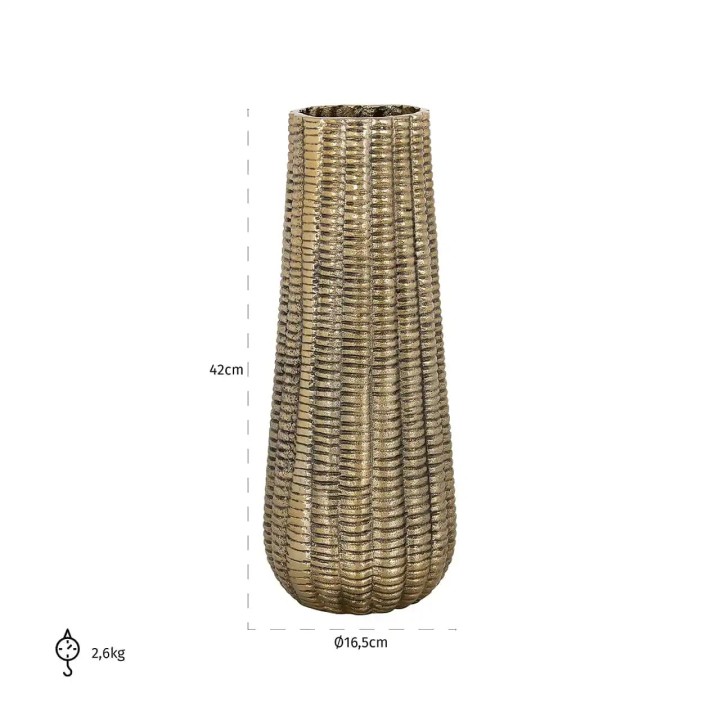 Richmond Vaso Loran grande metallo oro 42 cm