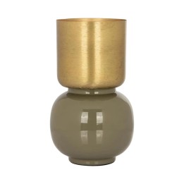 Richmond Vaso Clover metallo verde e oro 31 cm