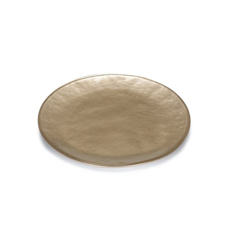 BABILONIA PIATTO CM.26 DECORO METALLIZZATO TORTORA