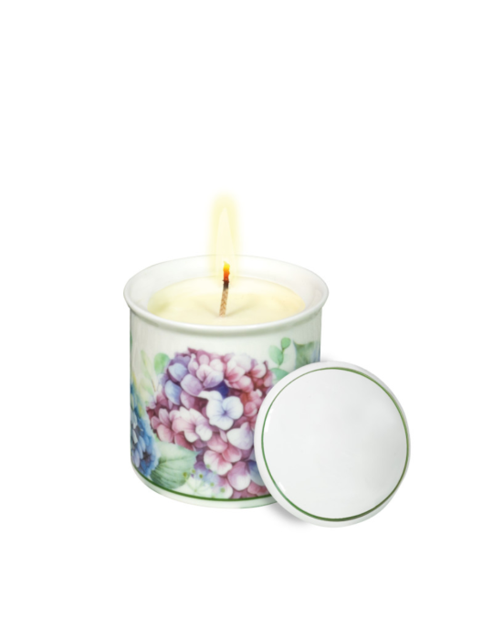 Candela Profumata Flora Brandani con Coperchio in New Bone China e Cera di Soia