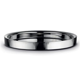 Pozzi Milano Vassoio tondo rigato silver Ø 37 cm
