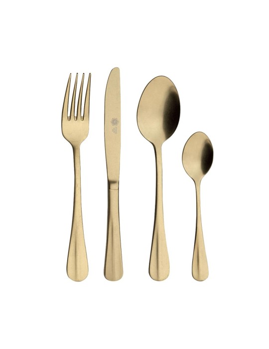 Set 24 Posate Baguette Pozzi Milano 1876 in Acciaio Inossidabile Oro