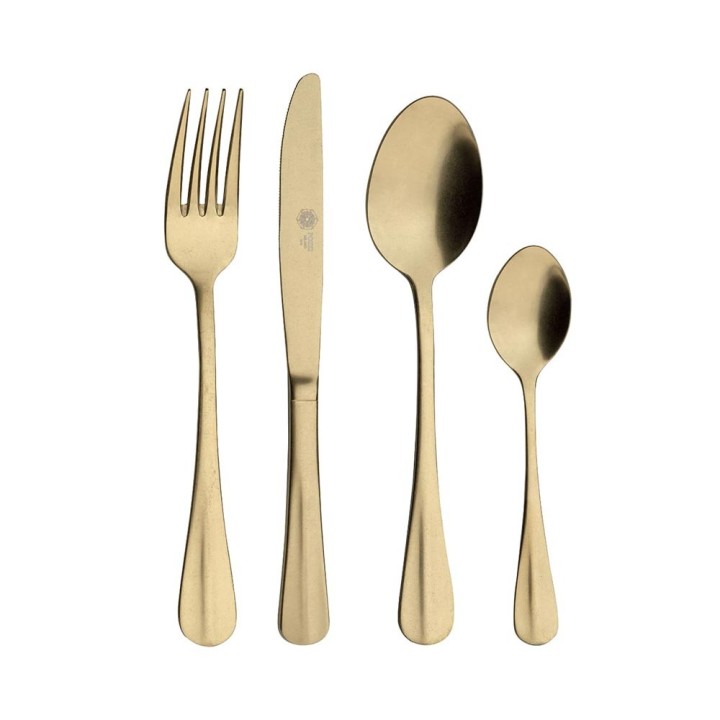 Pozzi Milano Set di 24 posate Baguette oro per 6 persone