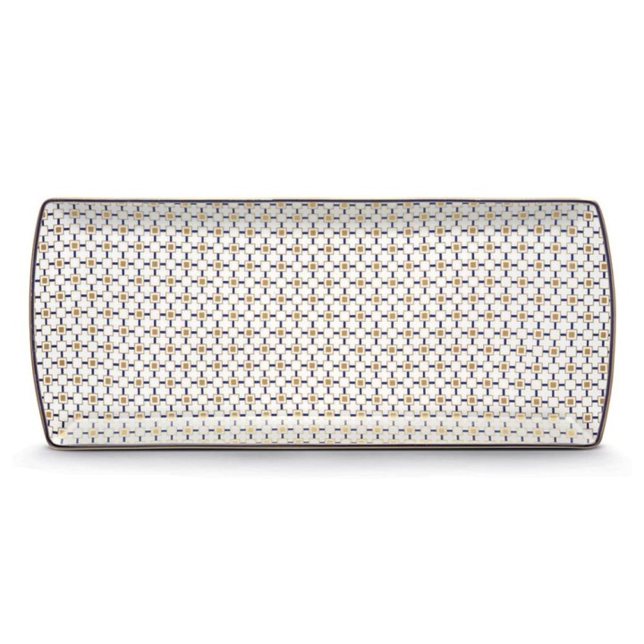 Pozzi Milano Vassoio Charles in porcellana 35 × 15 cm