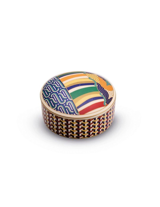 P.GIOIE TONDA PORC C/COPERCHIO GIFTBOXLIVING GEOME