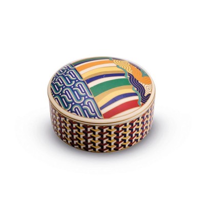 P.GIOIE TONDA PORC C/COPERCHIO GIFTBOXLIVING GEOME