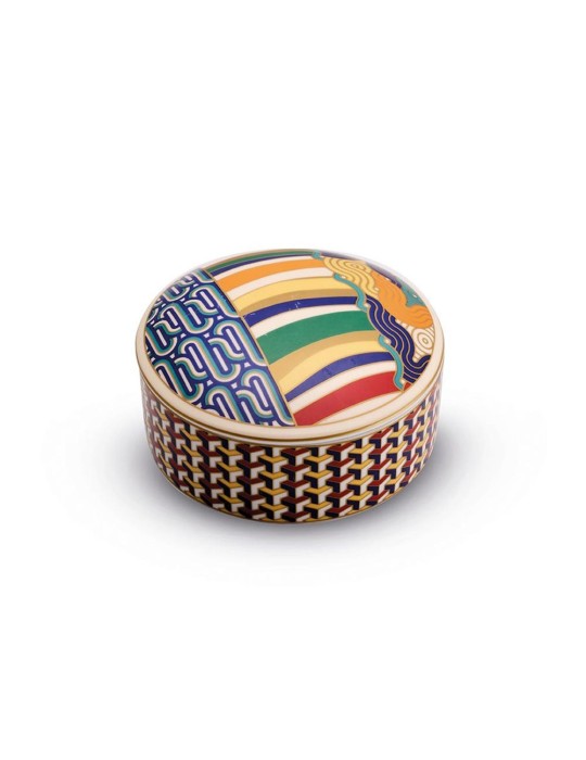 P.GIOIE TONDA PORC C/COPERCHIO GIFTBOXLIVING GEOME