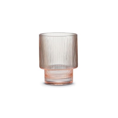 SET 2 BICCHIERI ACQUA VETRO  PLISSE ROSA COLORTBOX