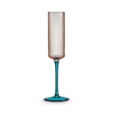 SET 2 BICC. CHAMPAGNE VETRO PLISSE ROSA/VER BOXBIC