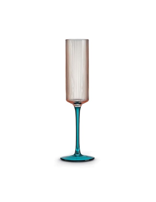 SET 2 BICC. CHAMPAGNE VETRO PLISSE ROSA/VER BOXBIC